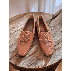 Bass Brown Loafers Mens Size 10.5 Brown Leather Casual Moc Toe Shoes Lace Up